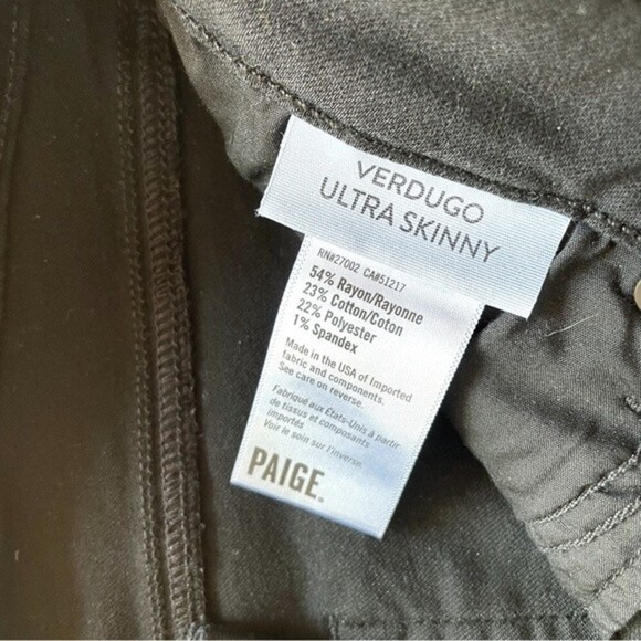 PAIGE | Verdugo Ultra Skinny Jeans Black Shadow EUC 27 - Picture 8 of 9